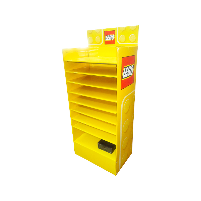 Eco-amica lego-style corrugated ostentationem stare pro forum